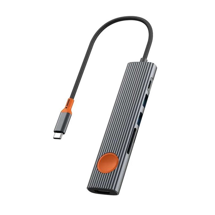WiWU Wi-HB007 Hub 7в1 5Gbps/PD-100W 4K60Hz/RJ45/TF/SD Docking Station