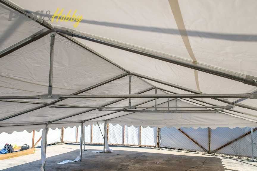 Шатра 5x8 м Хале, височина 2,6 м, огнеустойчив PVC