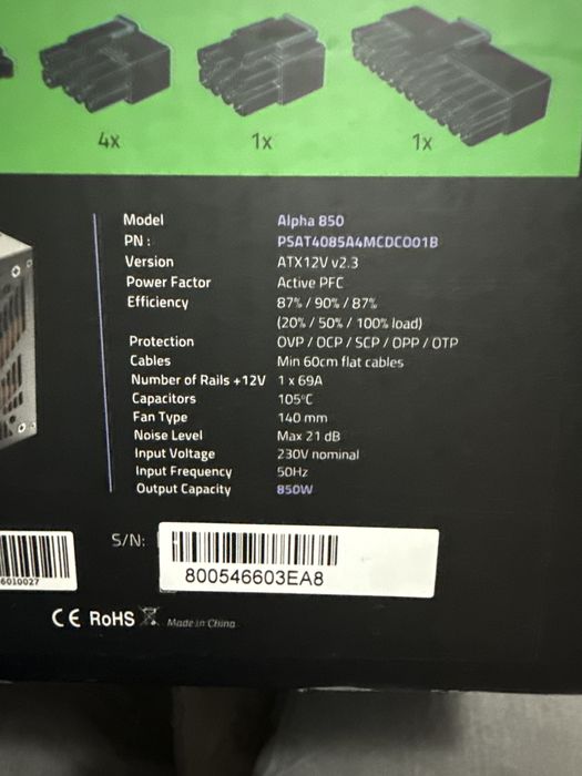 Sursa PC NJOY Alpha 850 W modulara