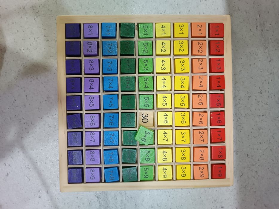 Дървен пъзел таблица за умножение