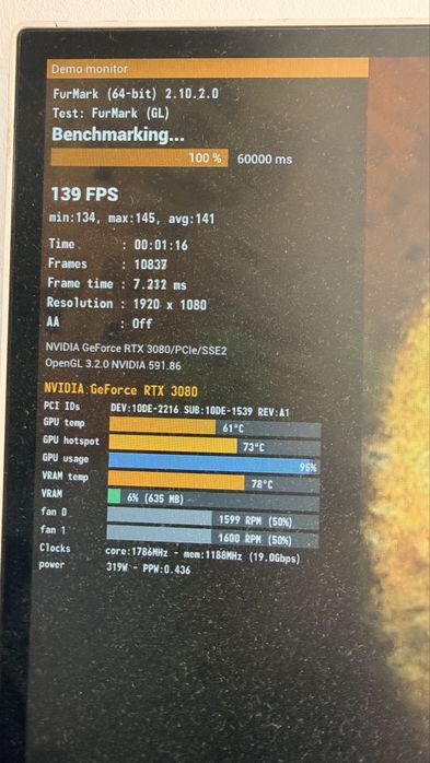 KFA2 Nvidia RTX 3080 perfecta stare 10 Gb 320 bits