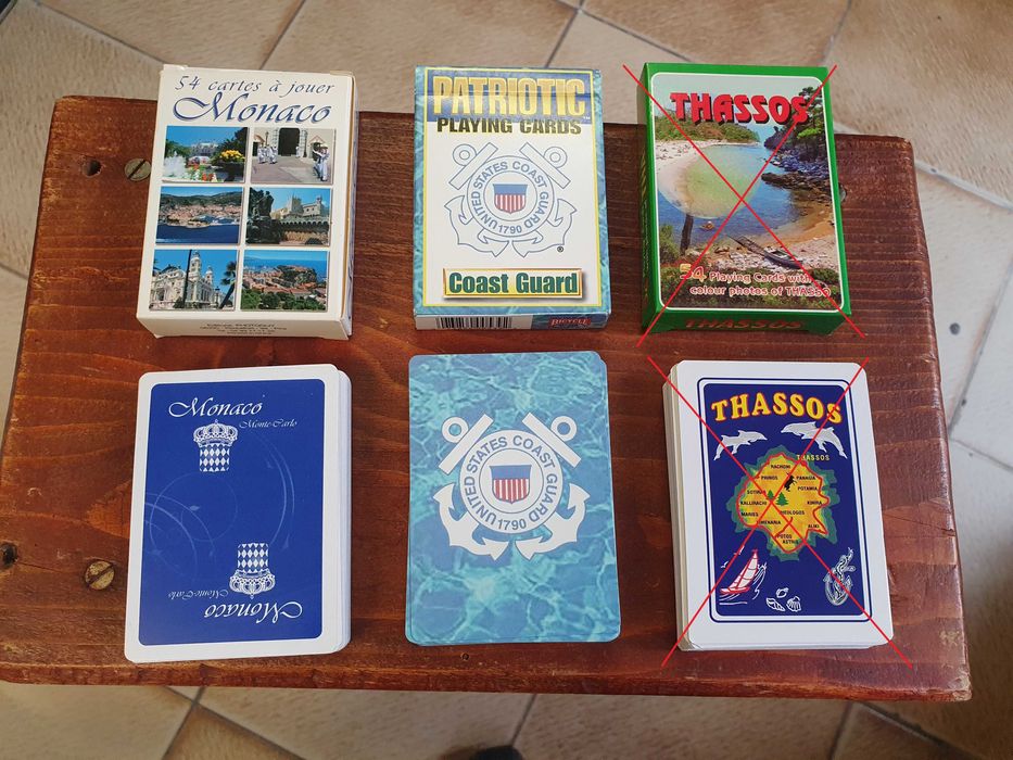 Тематични карти за игра. Monaco, Patriotic, Thassos По 10лв./бр.