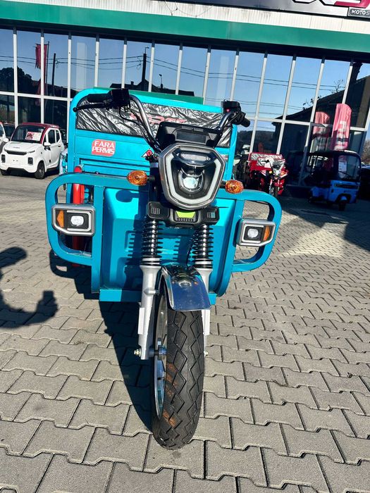 Tricuclu Electric Forte Cargo 1000 Basculare Hidaulica Baterie Litiu