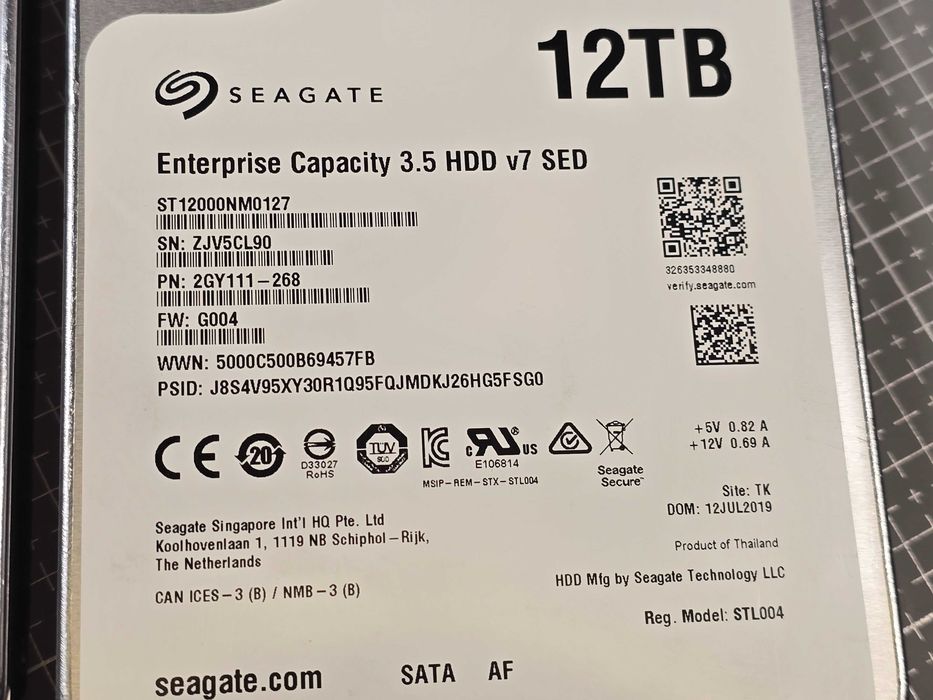 HDD Seagate Enterprise Capacity v7 12TB 3.5” SATA (ST12000NM0127) SED