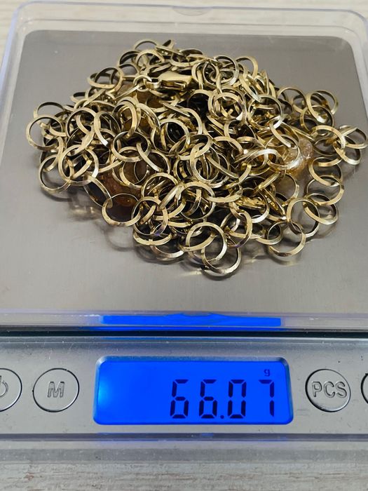 4-редно колие от позлатено сребро  925,