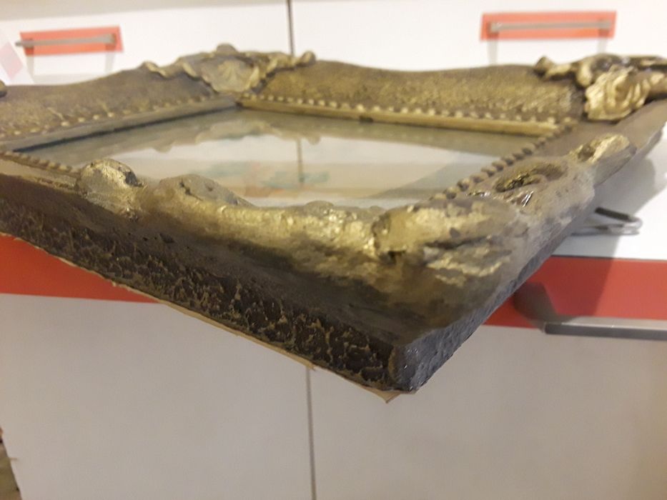 Goblen cusut manual si ramă,foarte vechi