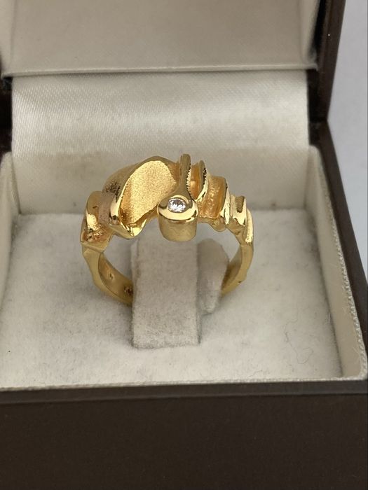 Inel designer aur 14kt.cu diamant