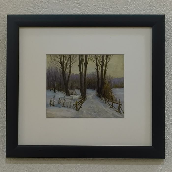 Картина маслом, Зима (багет) 32х30 Rasim