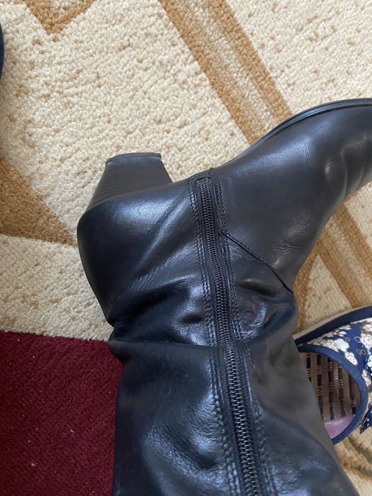 Cizme din piele cu toc mic