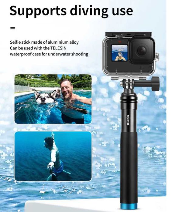 Трипод + телескопичен монопод, Адаптер за GoPro и телефон