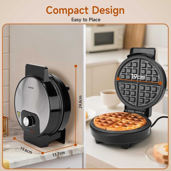 Кръгъл гофретник Aigostar с регулируем контрол на температурата 1000W