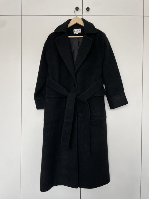 Brushed Wool Blend Belted Coat size 34 XS палто шлифер