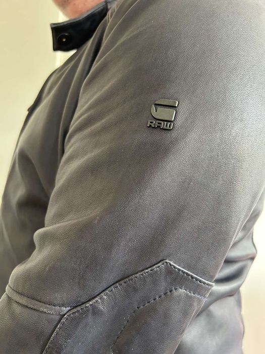 Оригинално кожено яке G-star RAW biker leather jkt D16182-B508-4213
