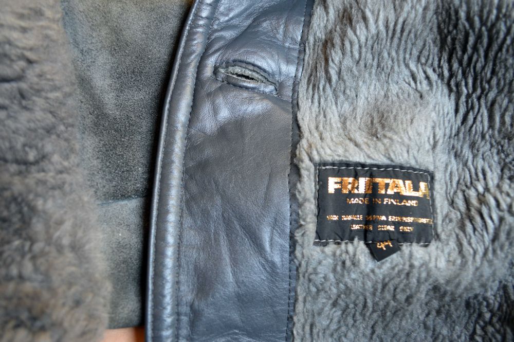 Дамски дълъг кожух, сив, финландски, естествена кожа