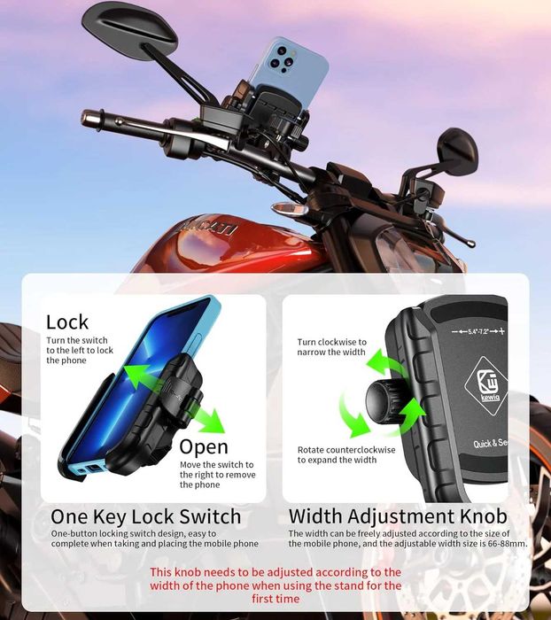 Suport telefon PH-06U, motocicleta, bicicleta, trotineta, waze, maps