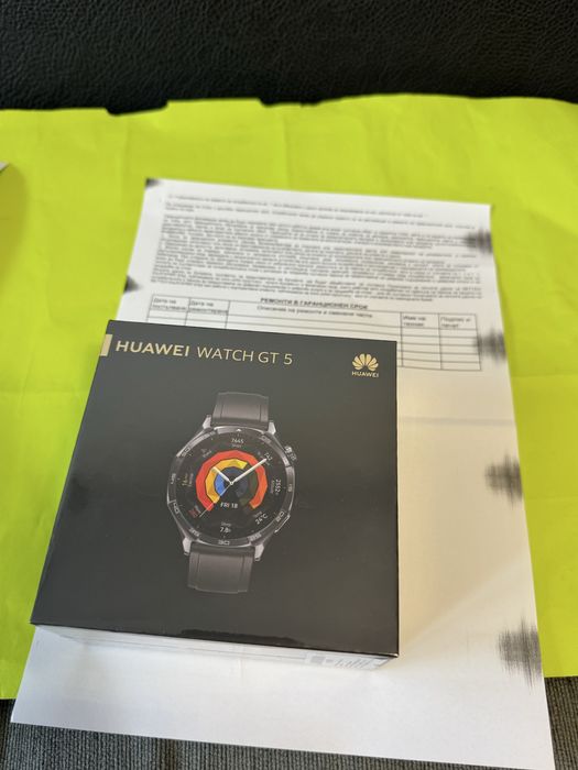 ЗАПЕЧАТАН 46mm Huawei watch GT 5 Yettel Гаранция 2028 Black gt5
