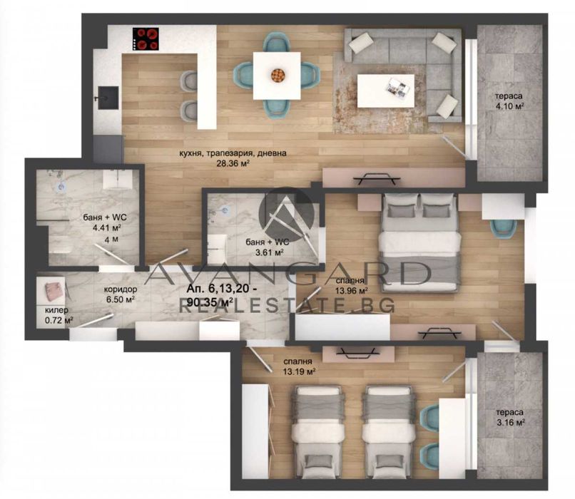 Продава се Тристаен апартамент в Пловдив, Кършияка - 103 кв.м за 1334 €/кв.м - Снимка #8