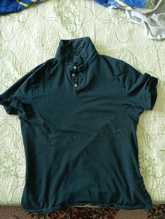 Мъжка зелена тениска с яка