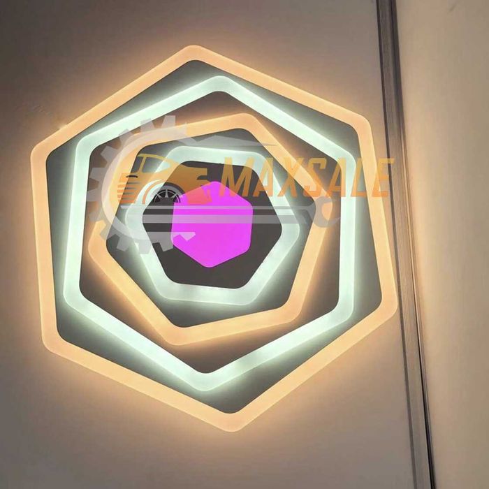LED лампа плафониера 93W таван 3 вида светлина полилей фигури