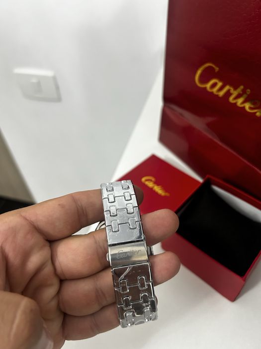 Ceas Cartier Santos model premium argintiu cutie cadou