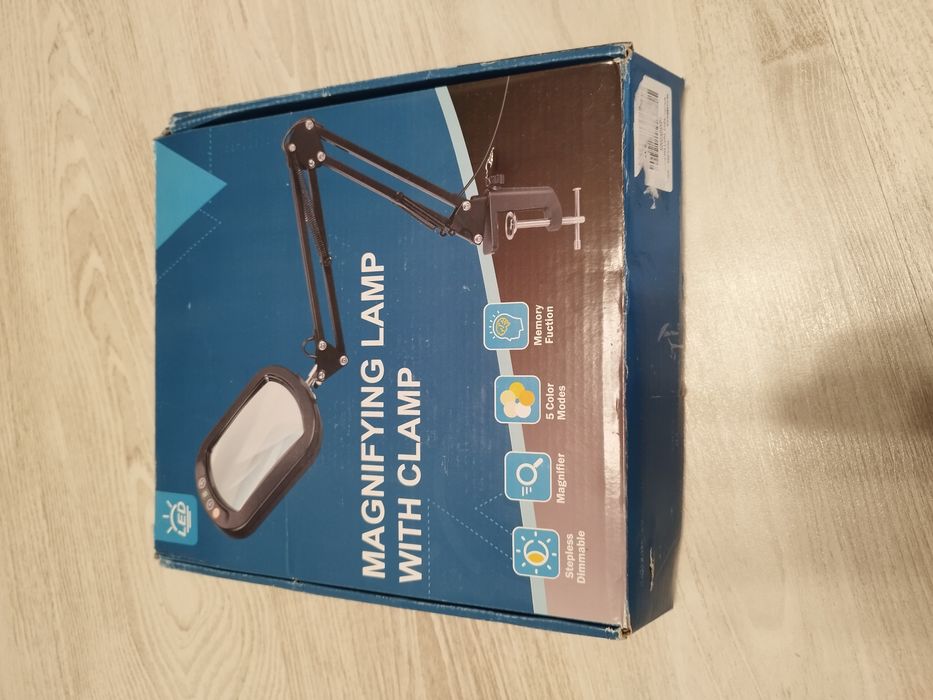 Lampă Cu Lupă 10X DrDefi ME602, Sticlă, Clemă Și Adaptor USB, Neagră
