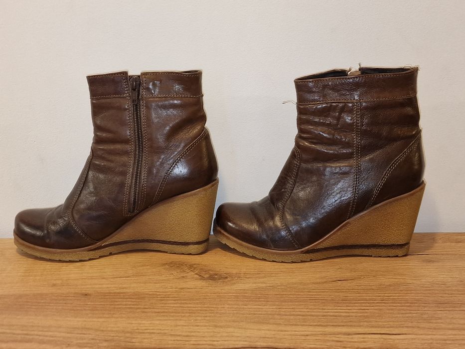 Botine piele maro damă - mar 36