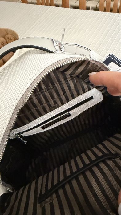 Дамска раница Silver Polo, бяла с елементи в сиво, нова