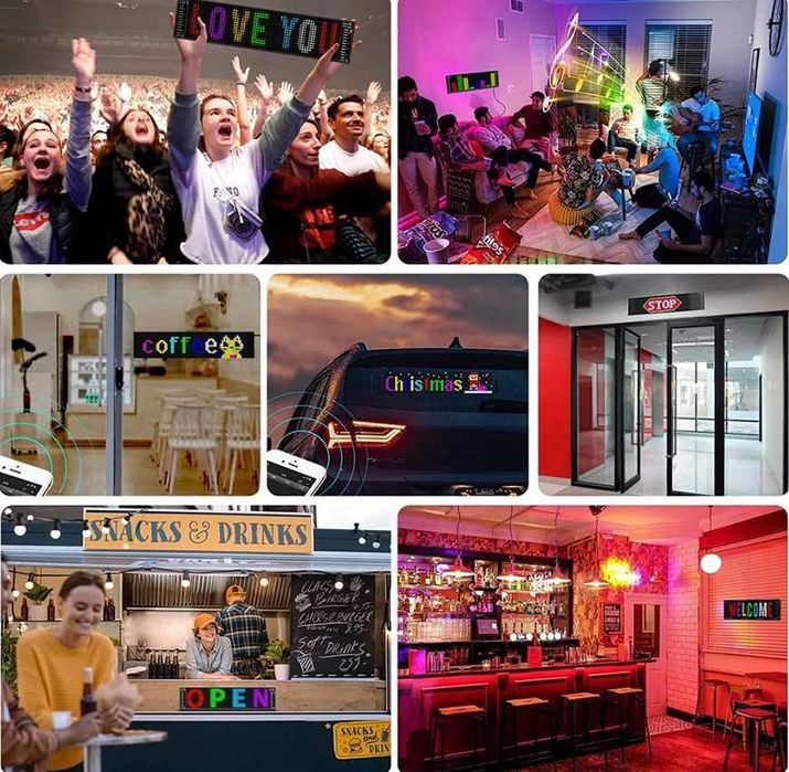 LED превъртаща се реклама стикер за заведение, магазин и за кола