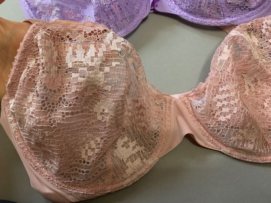 Sutien La Perla dantela 75 E roz mov negru