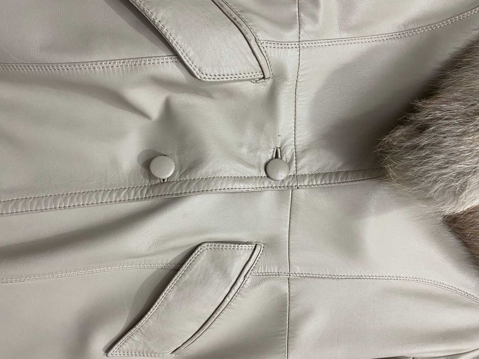 Зимно кожено женско палто