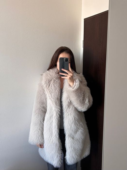 XS дамско палто шуба ZARA от еко косъм (Faux Fur Zara)