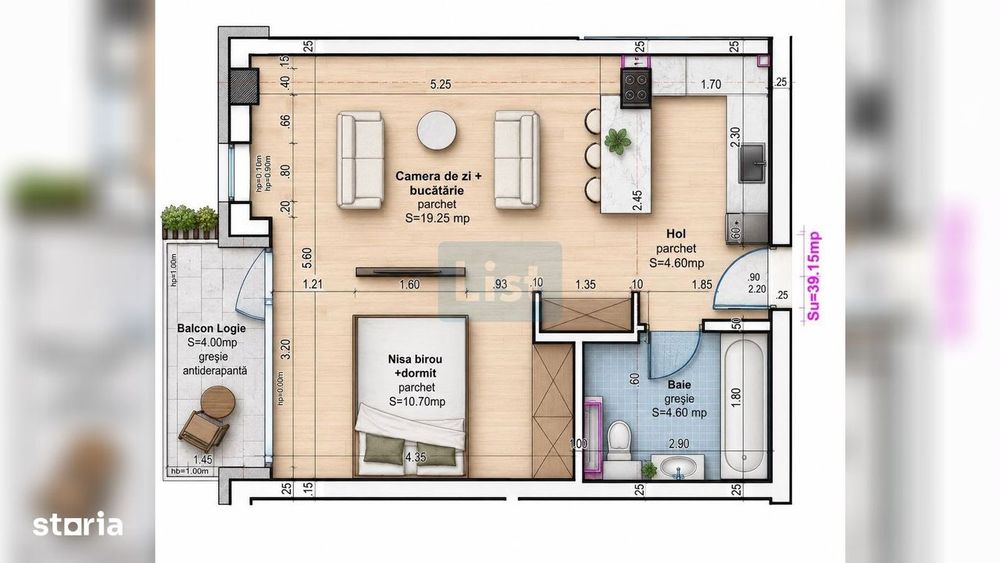Comision 0% Apartament 2 camere, Baciu, 39mp┃ — fotografia 3