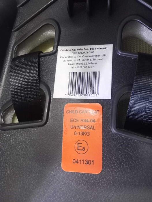 Scaun auto copii scoica Juju Baby Boo 0-13 kg cos auto