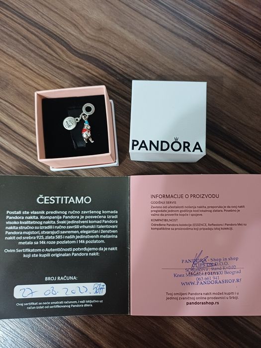 Pandora Disney Winnie the Pooh Birthday Dangle Charm