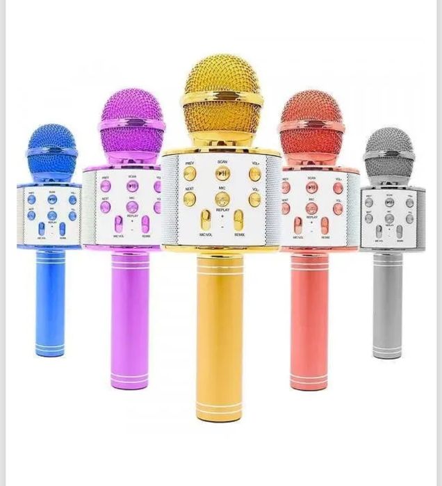 Безжичен караоке микрофон с светлини WS-858