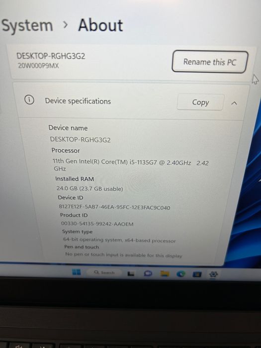 Laptop slim business Lenovo ThinkPad T14 Gen2–i5-1135G7,16GB,512GB SSD