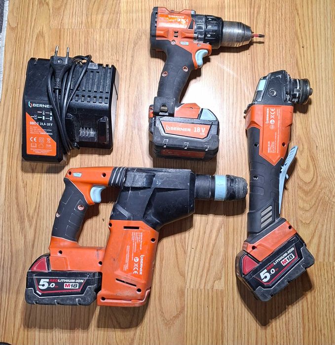 Berner винтоверт перфоратор и шлайф