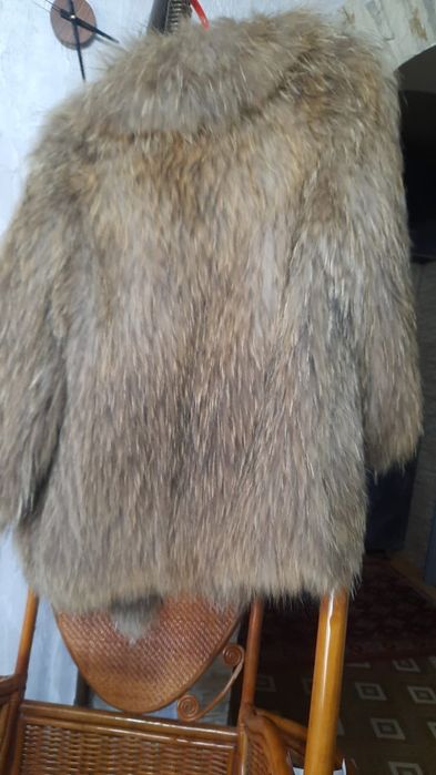 Шуба вязаная из лисы