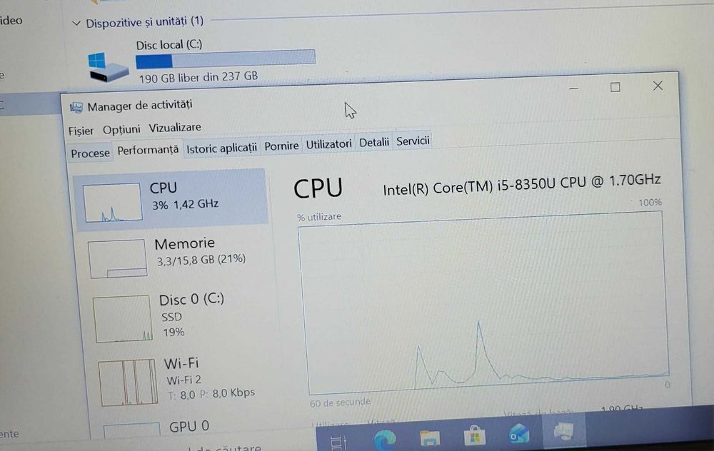 Okazie Laptop Hp 840 G5 (Metalic) cu i5 si 16Gb ram Model 2024