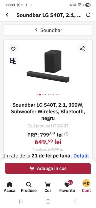 Soundbar lg s40T