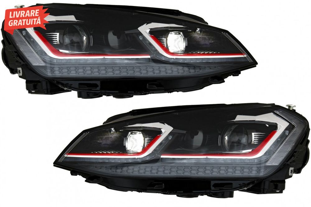 Faruri LED VW Golf 7 VII (2012-2017) Facelift G7.5 GTI Look cu Semnal