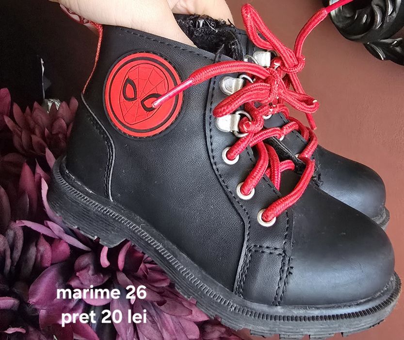 Ghete copii cu spiderman negre mărime 26