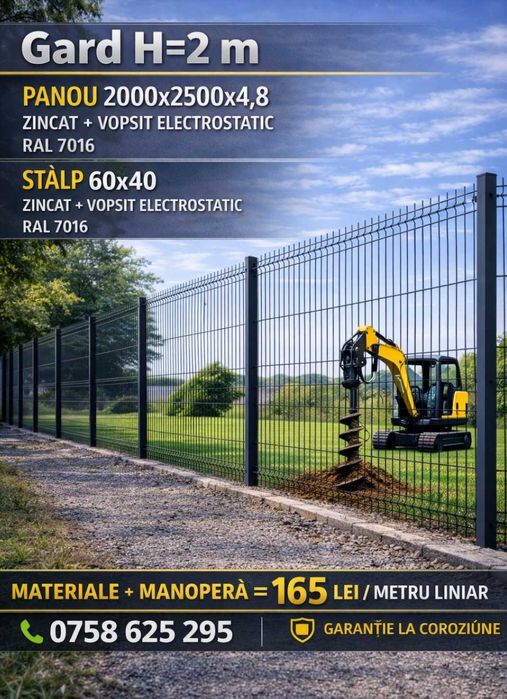 Gard / imprejmuire teren/ gard zincat / Montaj gard / constructie gard