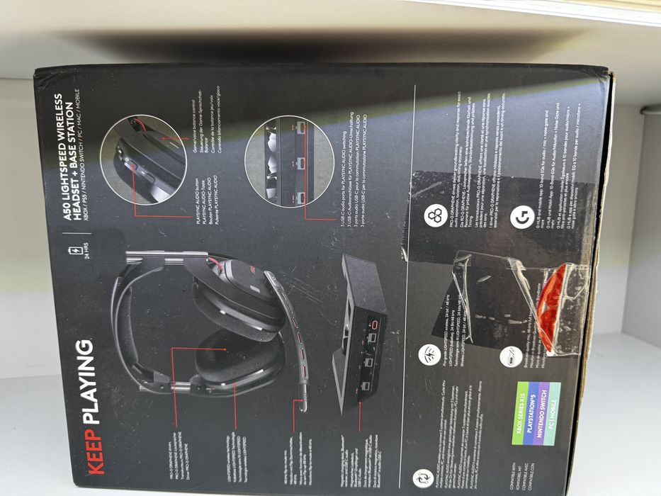 Logitech Astro A50 Lightspeed + Statie Incarcare, Black, Fullbox, Nou