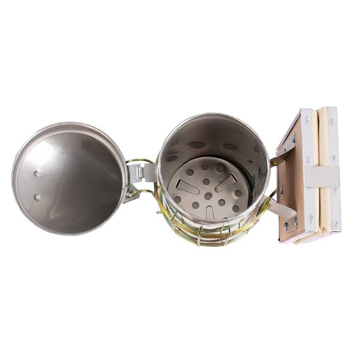 Пушилка за пчели с телешка кожа и неръждаема стомана, мед пчели