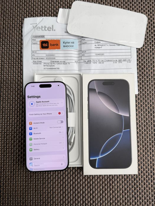 ЛИЗИНГ*64лв/м iPhone 16 pro*Black Titanium айфон 16 про черен