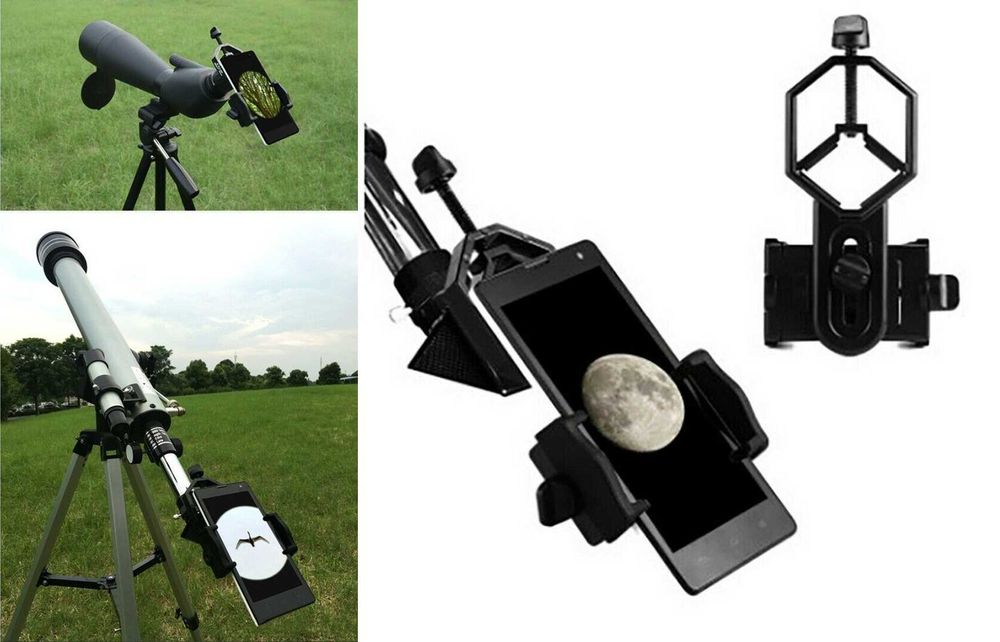 Sistem fixare telefon la binoclu, telescop, obiectiv microscop Nou!