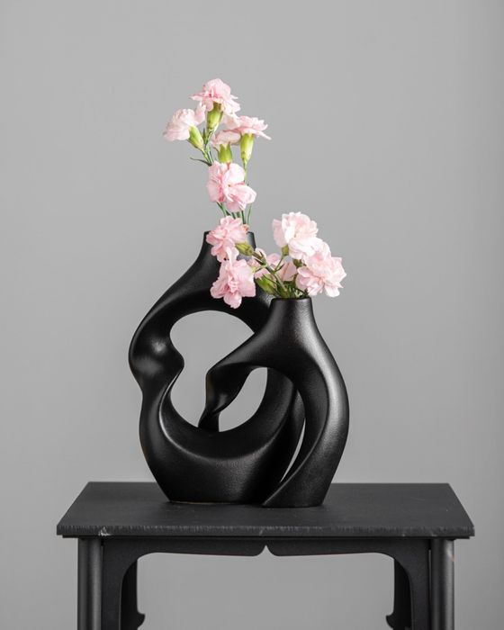 Set de vaze ceramice incrucisate cu flori - noi