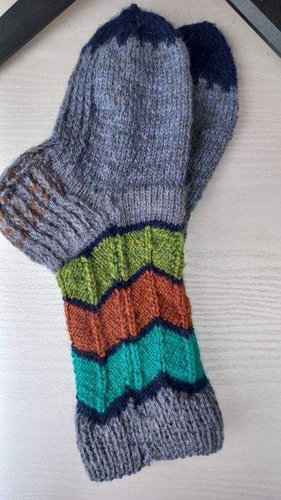 Вязаные тапочки  из шерсти