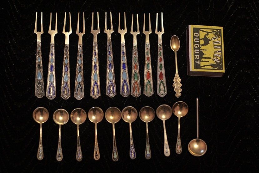 Серебро 875 пр. Вилочки для лимона и ложечки для соли. Цена за 1 шт.